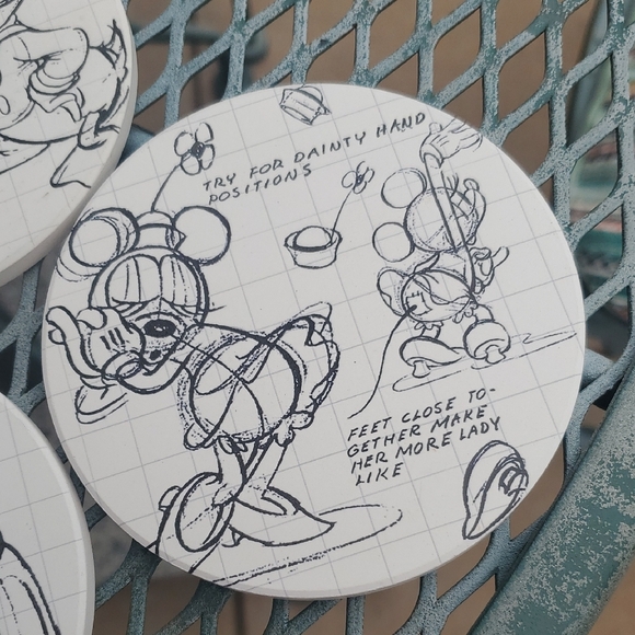 Classic Character Sketch Coasters Set - Black and White - Picture 4 of 9